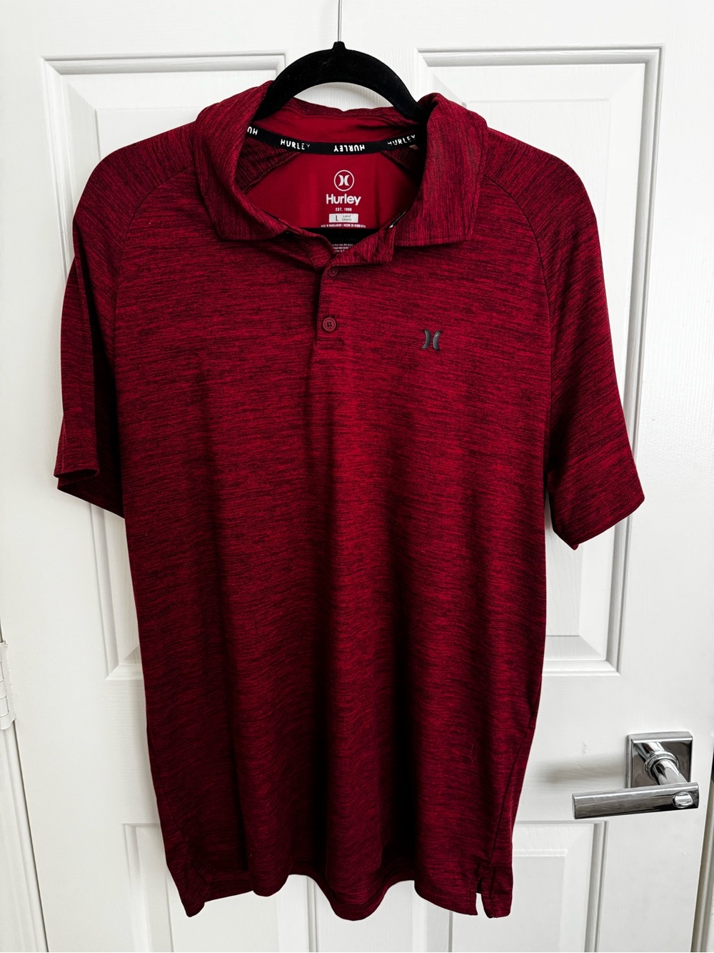 Hurley Men’s Heathered Burgundy Polo